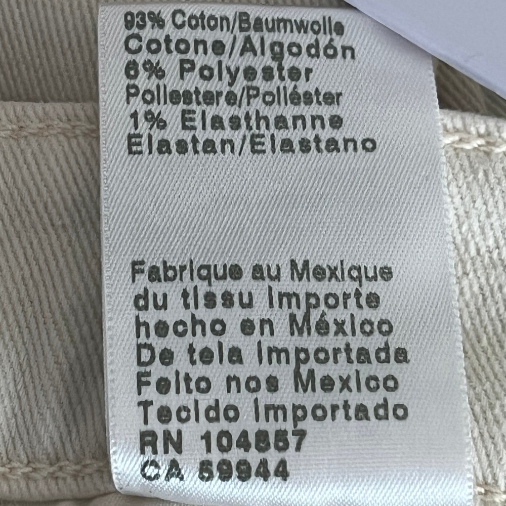 AG Adriano Goldschmied Mari Crop High Rise Slim Straight Jeans Cream White 27 - Picture 11 of 12